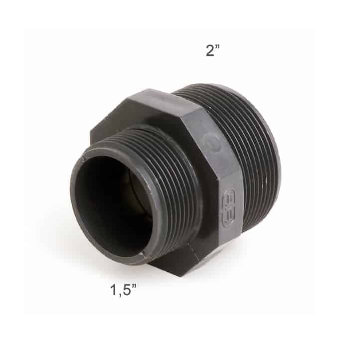 PVC reduceringsnippel 1.5