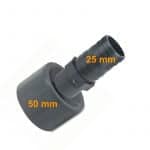 PVC adapter 50 mm - slanganslutning 25 mm