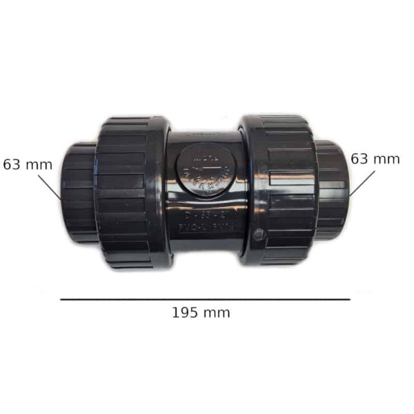 Backventil PVC 63 mm pool 1 Backventil 63 mm