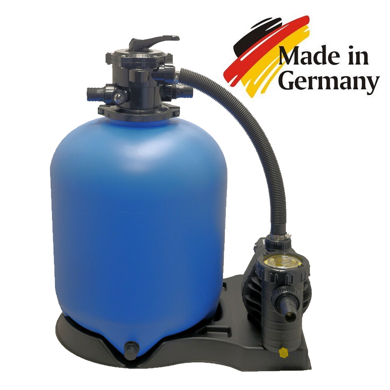 Sandfilter Mega+ MAX 500 Side-Mount - Für Pools Bis 50m³, Mit 6-Wege-Ventil & Manometer - Hochdichtes Polyethylen