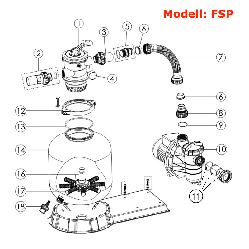 Reservdelar Mega Sandfilter FSP