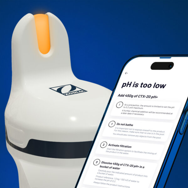 Zodiac Blue Connect Silver Digital Pooltestare. Lågt mätvärde